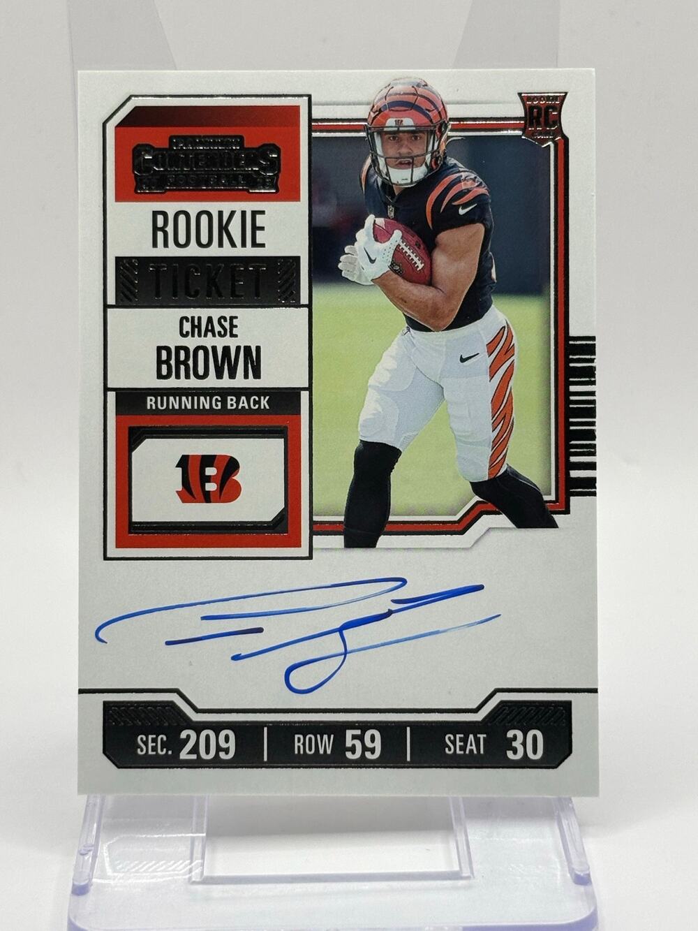 2023 Contenders Chase Brown Rookie Ticket On Card Auto Cincinnati Bengals RC